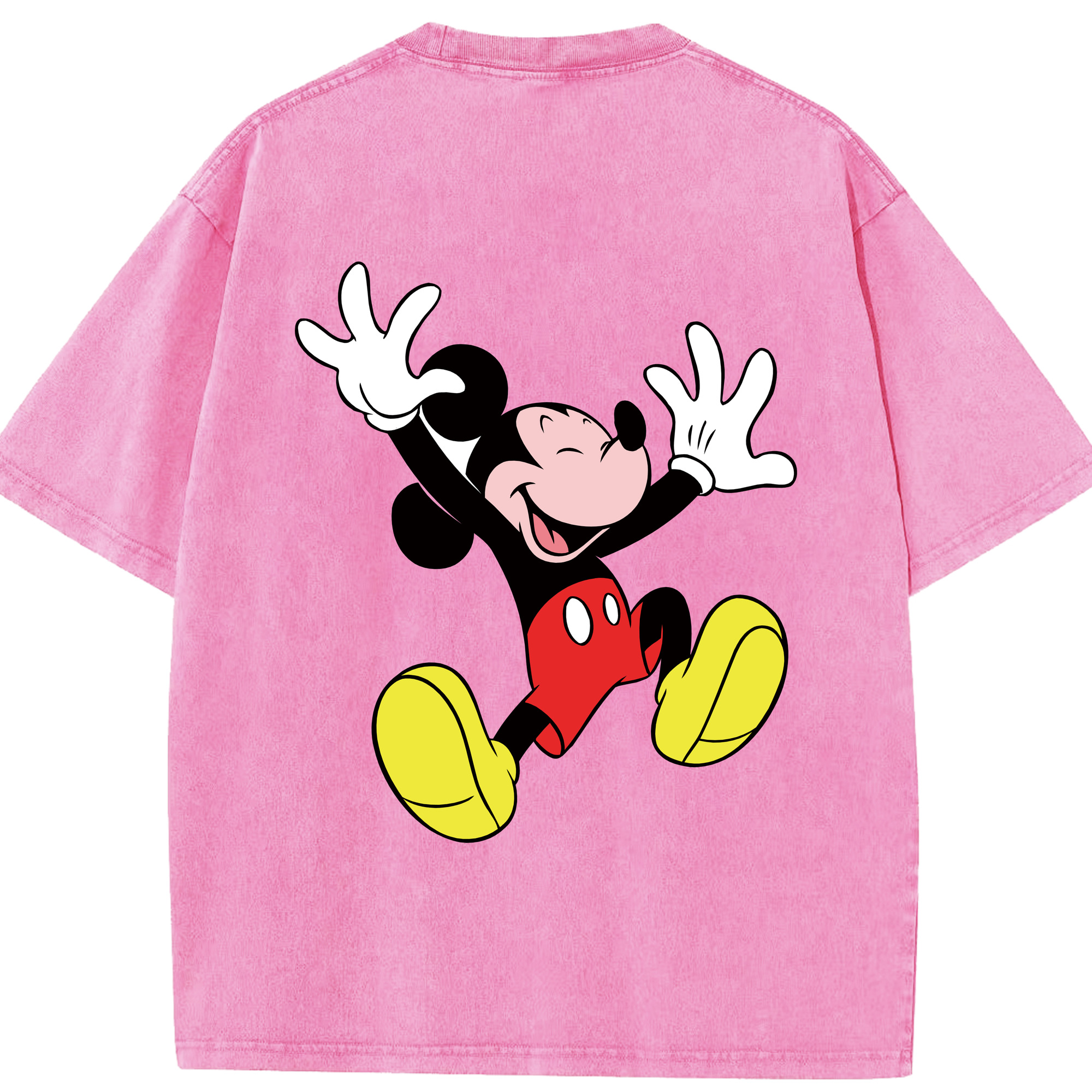 （画像用） ミッキーマウス Mickey Mouse 綿100% ヴィンテージ風 半袖Tシャツ（背面プリント）